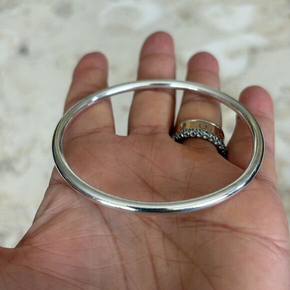 Michael Hill Solid Round 925 Sterling Silver Heavy Bangle Bracelet 28.28 grams - Picture 3 of 8